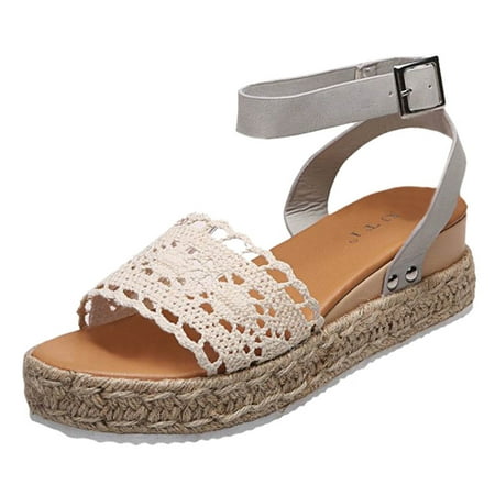 Wedges for Women Women s Summer Buckle Strap Wedges Weave Beach Open Toe Breathable Sandals Shoes Cloth Dress Sandals for Women Grey
Wedges for Women Women s Summer Buckle Strap Wedges Weave Beach Open Toe Breathable Sandals Shoes Cloth Dress Sandals for Women Grey