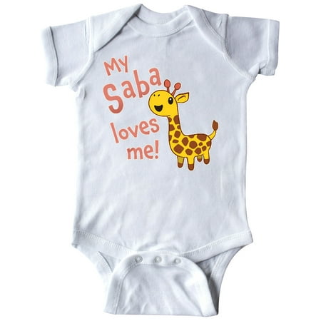 Inktastic My Saba Loves me- cute giraffe Gift Baby Boy or Baby Girl Bodysuit
