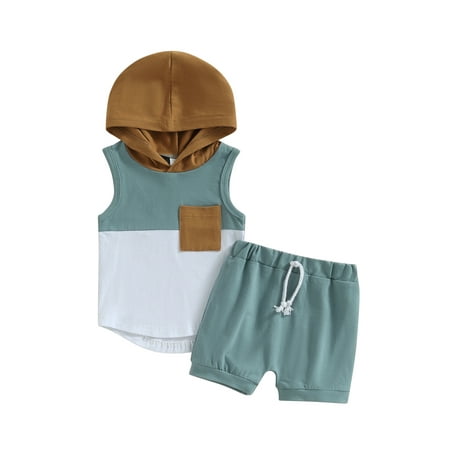 Sunisery Toddler Baby Boys Summer Clothes Contrast Color Hooded Sleeveless Pocket Tank Tops Shorts 2Pcs Suit Blue 2-3 Years
Sunisery Toddler Baby Boys Summer Clothes Contrast Color Hooded Sleeveless Pocket Tank Tops Shorts 2Pcs Suit Blue 2-3 Years