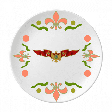 Byzantine Flag National Emblem Flower Ceramics Plate Tableware Dinner Dish