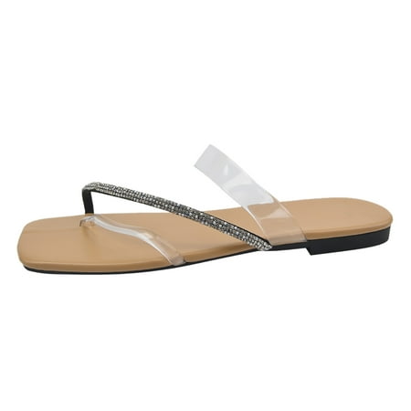 Ladies Summer Fashion Flat Heel Simple Open Toe With Drill Non Slip Comfortable Square Head Outdoor Slippers
Ladies Summer Fashion Flat Heel Simple Open Toe With Drill Non Slip Comfortable Square Head Outdoor Slippers