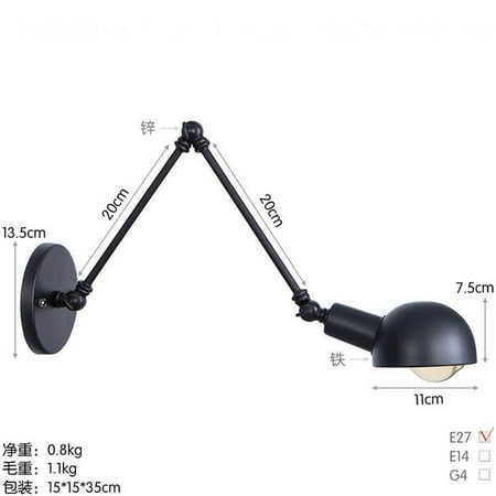Industrial Vintage Wall Light Extendible Adjustable Long Sleeve Retro Wall Lamp Industrial E27 Metal
Industrial Vintage Wall Light Extendible Adjustable Long Sleeve Retro Wall Lamp Industrial E27 Metal