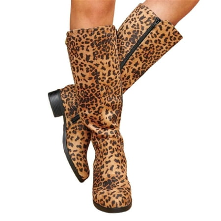 Womens PU Warm Boots With Leopard Print Thick Heel Zipper Vintage Long Boots Warm Winter Outdoor Walking Shoes 41 Yellow
Womens PU Warm Boots With Leopard Print Thick Heel Zipper Vintage Long Boots Warm Winter Outdoor Walking Shoes 41 Yellow