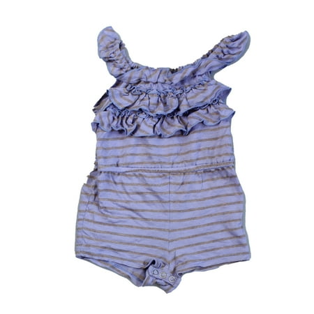 Pre-owned Splendid Girls Purple | Grey | Stripes Romper size: 12-18 Months