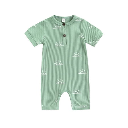 aturustex Infant Toddler Sun Pattern Printed Short Sleeve Buttons Summer Short Sleeve Buttons One-Piece Newborn Baby Romper
aturustex Infant Toddler Sun Pattern Printed Short Sleeve Buttons Summer Short Sleeve Buttons One-Piece Newborn Baby Romper