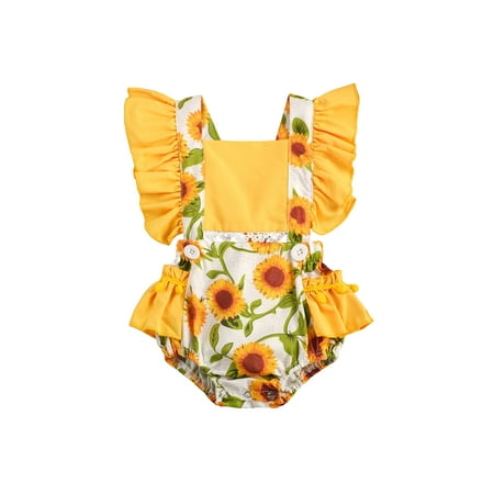 Liliz Baby Girls Sunflower Romper Cute Ruffle Sleeve Pom Pom Lace Trim Bodysuit Summer Clothes
Liliz Baby Girls Sunflower Romper Cute Ruffle Sleeve Pom Pom Lace Trim Bodysuit Summer Clothes