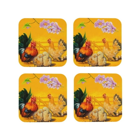 Leather Coasters with Heat-resistant for Drinks Chicken Family Rooster Cup Coasters Cup Pad Mat for Tabletop Protection Coffee Table Office Desk and Housewarming Gift
Leather Coasters with Heat-resistant for Drinks Chicken Family Rooster Cup Coasters Cup Pad Mat for Tabletop Protection Coffee Table Office Desk and Housewarming Gift