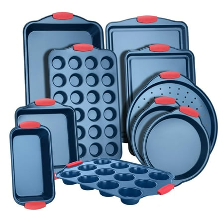 NutriChef 10-Piece Nonstick Bakeware Set Carbon Steel Baking Trays w/ Heat safe Silicone Handles
NutriChef 10-Piece Nonstick Bakeware Set Carbon Steel Baking Trays w/ Heat safe Silicone Handles