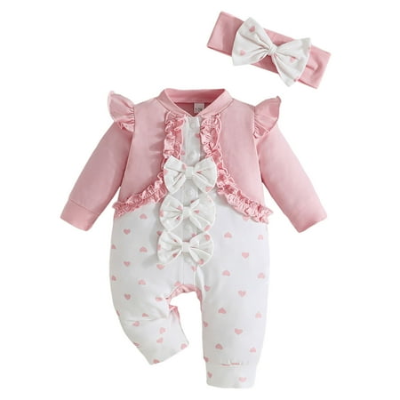 Boys Girls Long Sleeve Prints Bowknot Romper Jumpsuit Clothes Headband Baby Clothes Pink 12M
Boys Girls Long Sleeve Prints Bowknot Romper Jumpsuit Clothes Headband Baby Clothes Pink 12M