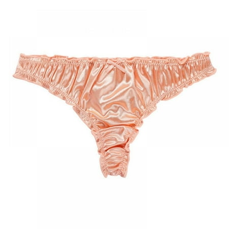 Greyghost 1Pc Women s Satin Thong Panties Low-Waist Ruffle Milk Silk G-string Panties Frilly Thongs Underwear Ladies Underpants P-INK XL
Greyghost 1Pc Women s Satin Thong Panties Low-Waist Ruffle Milk Silk G-string Panties Frilly Thongs Underwear Ladies Underpants P-INK XL