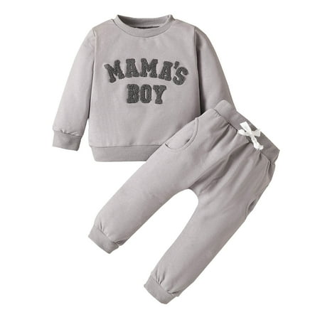 NOLDARES Toddler Baby Boy Fall outfit Mama s Boy Letter Embroidery Sweatshirt Top Elastic Pants Set Cute 2pcs Winter Clothes(Z03-Grey 6-12M)
NOLDARES Toddler Baby Boy Fall outfit Mama s Boy Letter Embroidery Sweatshirt Top Elastic Pants Set Cute 2pcs Winter Clothes(Z03-Grey 6-12M)