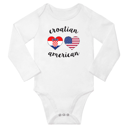 Croatian and American Love Heart Baby Long Slevve Rompers Bodysuit (White 18-24 Months)
Croatian and American Love Heart Baby Long Slevve Rompers Bodysuit (White 18-24 Months)