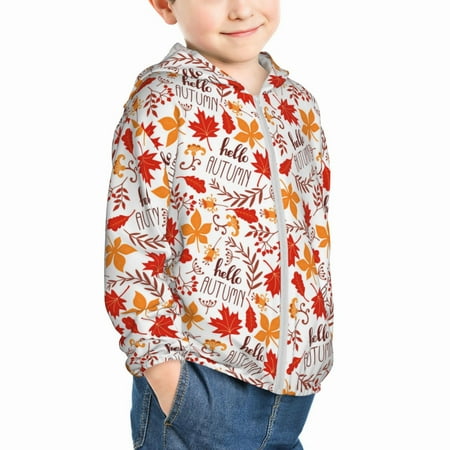 Uemuo Hello Autumn Maple Leaf Pattern Rash Guard for Boys Girls Long Sleeve Swim Shirts UPF 50+ UV Sun Protection Hooded Fishing Shirt with Pocket for Kid-2 Years
Uemuo Hello Autumn Maple Leaf Pattern Rash Guard for Boys Girls Long Sleeve Swim Shirts UPF 50+ UV Sun Protection Hooded Fishing Shirt with Pocket for Kid-2 Years