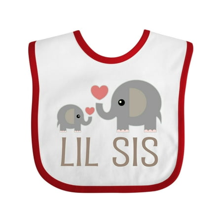 Inktastic Little Sister Elephant Gift Baby Girl Bib