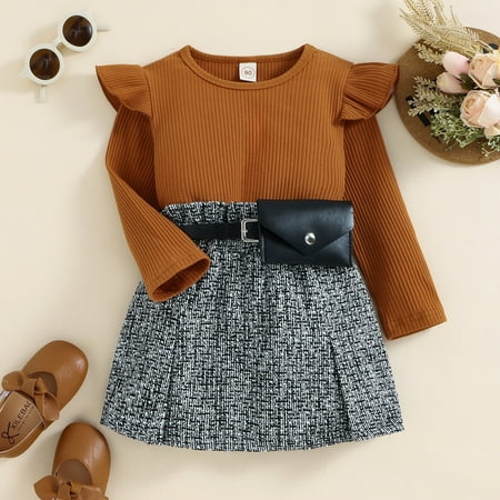 Leutsin Baby Girls Fall Winter Round-Neck Blouses And Skirt With Belt Bag Baby Fashion Suit
Leutsin Baby Girls Fall Winter Round-Neck Blouses And Skirt With Belt Bag Baby Fashion Suit