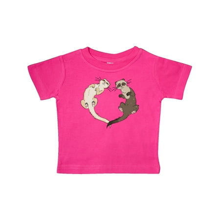 Inktastic Cute Ferret Heart Gift Baby Boy or Baby Girl T-Shirt