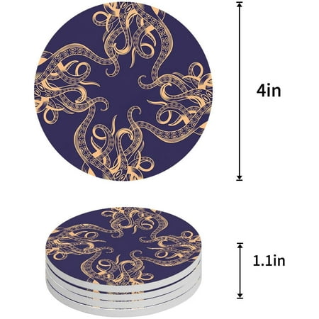 FMSHPON Octopus Set of 8 Round Coaster for Drinks Absorbent Ceramic Stone Coasters Cup Mat with Cork Base for Home Kitchen Room Coffee Table Bar Decor
FMSHPON Octopus Set of 8 Round Coaster for Drinks Absorbent Ceramic Stone Coasters Cup Mat with Cork Base for Home Kitchen Room Coffee Table Bar Decor