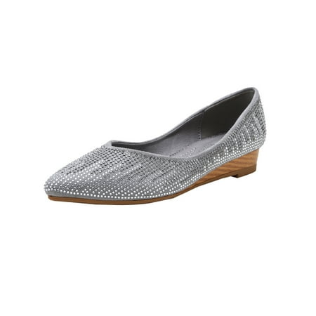 Rotosw Ladies Dress Shoes Comfort Flats Pointed Toe Wedge Pumps Non-Slip Slip On Walking Fashion Gray 5
Rotosw Ladies Dress Shoes Comfort Flats Pointed Toe Wedge Pumps Non-Slip Slip On Walking Fashion Gray 5