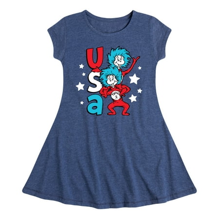 Dr. Seuss - USA Things - Toddler And Youth Girls Fit And Flare Dress