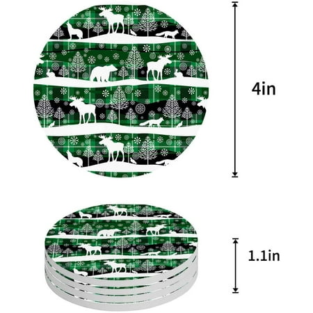 ZHANZZK Rustic Green Black Buffalo Check Plaid Marry Christmas Set of 8 Round Coaster for Drinks Absorbent Ceramic Stone Coasters Cup Mat with Cork Base for Home Kitchen Room Coffee Table Bar Decor
ZHANZZK Rustic Green Black Buffalo Check Plaid Marry Christmas Set of 8 Round Coaster for Drinks Absorbent Ceramic Stone Coasters Cup Mat with Cork Base for Home Kitchen Room Coffee Table Bar Decor