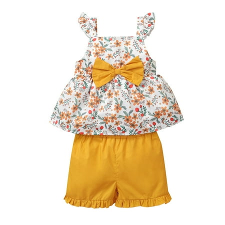 3T Baby Girl Clothes Baby Girl Shorts Outfits Ruffle Strap Floral Shirt Shorts Set Baby Girl Short Clothing Outfits Yellow
3T Baby Girl Clothes Baby Girl Shorts Outfits Ruffle Strap Floral Shirt Shorts Set Baby Girl Short Clothing Outfits Yellow