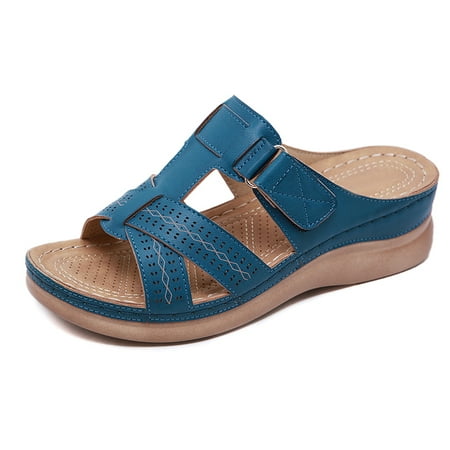 TALENT Wedges Women Premium Orthopedic Open Toe Sandals Vintage Anti-Slip Breathable For Summer(Blue 42)
TALENT Wedges Women Premium Orthopedic Open Toe Sandals Vintage Anti-Slip Breathable For Summer(Blue 42)