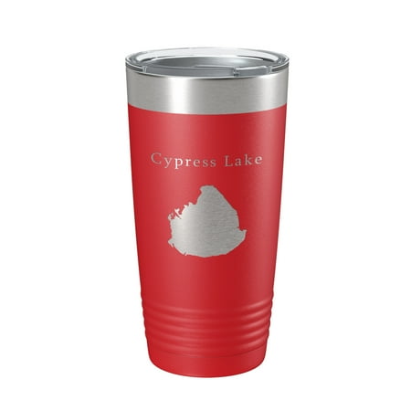 Cypress Lake Map Tumbler Travel Mug Insulated Laser Engraved Coffee Cup Kissimmee Orlando Florida 20 oz Red