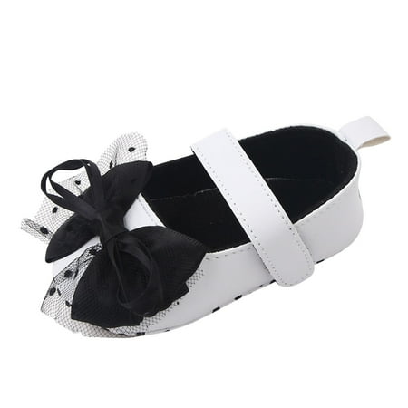 Zlekejiko Toddler Shoes Soft Sole Bow Hook Loop Casual Shoes Princess Shoes Toddler Shoes