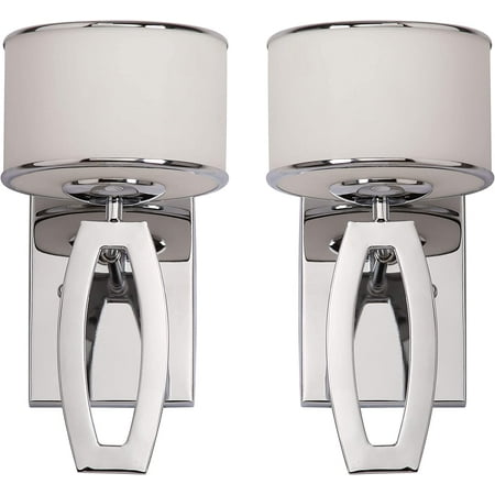 Collection Lenora Modern Chrome Bedroom Bathroom Vanity Hallway Foyer Living Room Wall Sconce Set of 2 (LED Bulb Included)
Collection Lenora Modern Chrome Bedroom Bathroom Vanity Hallway Foyer Living Room Wall Sconce Set of 2 (LED Bulb Included)