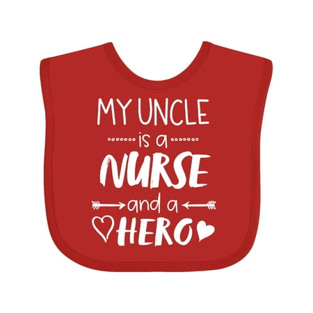 Inktastic My Uncle is a Nurse and a Hero Gift Baby Boy or Baby Girl Bib