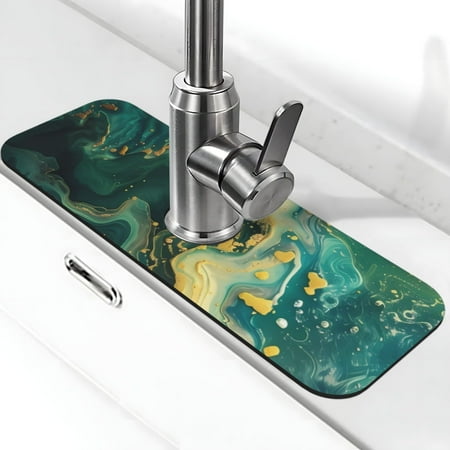 Xecao Turquoise Golden Swirl for Kitchen Sink Splash Guard Faucet Mat Faucet Guard & Draining mat (15 X 5.5 )
Xecao Turquoise Golden Swirl for Kitchen Sink Splash Guard Faucet Mat Faucet Guard & Draining mat (15 X 5.5 )