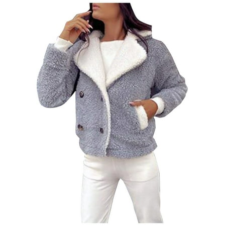 Ziloco Fashion Women Big Lapel Contrast Warm Jackets Buttons Cardigan Plush Coat scrub jacket Gray S
Ziloco Fashion Women Big Lapel Contrast Warm Jackets Buttons Cardigan Plush Coat scrub jacket Gray S