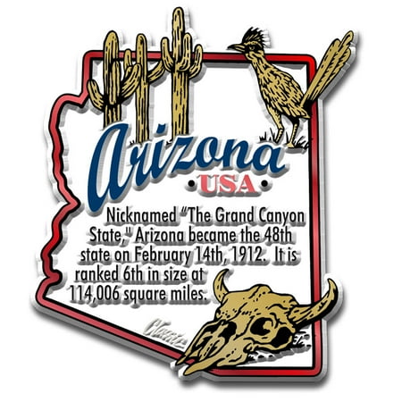 Arizona Information State Magnet by Classic Magnets 2.4 x 2.8