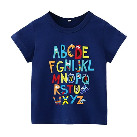 Toddler Girls T-Shirt Tops Kids Spring Summer Print Letter Clothes