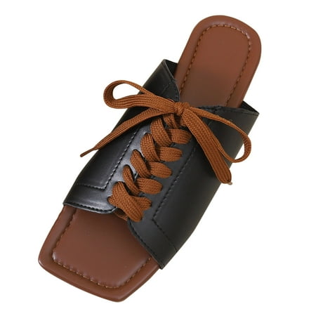 NECHOLOGY Fashion Spring Summer Women s Slippers Square Toe Flat Bottom Light Open Toe Solid Lace Up Cute Womens Slippers Boots Black 7.5
NECHOLOGY Fashion Spring Summer Women s Slippers Square Toe Flat Bottom Light Open Toe Solid Lace Up Cute Womens Slippers Boots Black 7.5