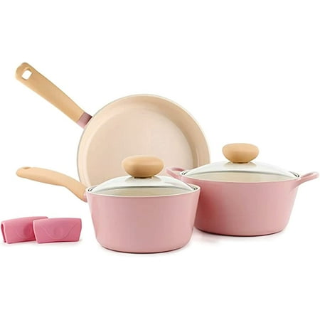 zhusandd Retro 5-Piece Ceramic Nonstick Cookware Set PFOA Free Pots and Pans with Integrated Steam Vent Lid knob prevents boil over and Heat Resistant Silicone Grips for safer cooking at
zhusandd Retro 5-Piece Ceramic Nonstick Cookware Set PFOA Free Pots and Pans with Integrated Steam Vent Lid knob prevents boil over and Heat Resistant Silicone Grips for safer cooking at