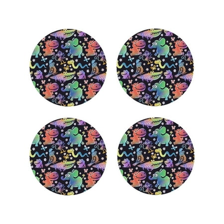 Junzan Colorful Animals Print Coasters for Drinks - Leather Coasters Set of 4 for Coffee Table for Housewarming/Kitchen/Bar/Decor-Round Shape
Junzan Colorful Animals Print Coasters for Drinks - Leather Coasters Set of 4 for Coffee Table for Housewarming/Kitchen/Bar/Decor-Round Shape