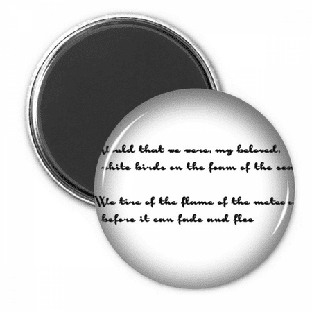 Poetry Were We Only White Birds Refrigerator Magnet Sticker Decoration Badge
