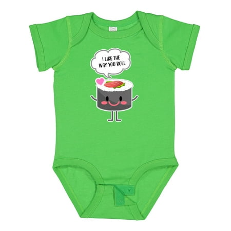 Inktastic Sushi I Like the Way You Roll Gift Baby Boy or Baby Girl Bodysuit