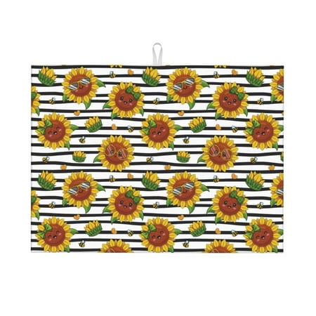 Cauagu Dish Drying Mat 24*18 inch Absorbent Dish Drainer Kitchen Counter Dish Drying Pad for Countertops Sinks Draining Racks( Cute Sunflowers)
Cauagu Dish Drying Mat 24*18 inch Absorbent Dish Drainer Kitchen Counter Dish Drying Pad for Countertops Sinks Draining Racks( Cute Sunflowers)