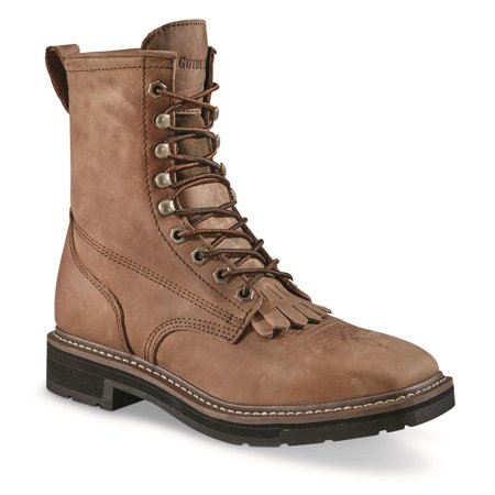Guide Gear Square Toe Kiltie Mens Work Boots Leather Construction Shoes