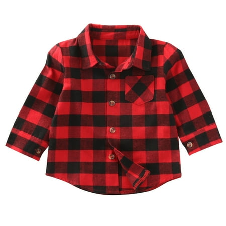 Toddler Baby Boy Girl Long Sleeve T Shirt Red Black Plaid Print Lapel Top Blouse Clothes
Toddler Baby Boy Girl Long Sleeve T Shirt Red Black Plaid Print Lapel Top Blouse Clothes