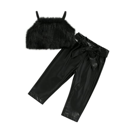 LisenraIn 1-5Y Little Girls Summer Clothes Sets 2pcs Sling Straps Solid Fluffy Sleeveless Crop Tops PU Leather Pants
LisenraIn 1-5Y Little Girls Summer Clothes Sets 2pcs Sling Straps Solid Fluffy Sleeveless Crop Tops PU Leather Pants