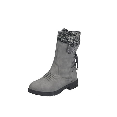 Glookwis Womens Winter Boot Side Zipper Shoes Low Heel Mid-Calf Boots Women Casual Non-slip Comfort Lace Up Gray US 6
Glookwis Womens Winter Boot Side Zipper Shoes Low Heel Mid-Calf Boots Women Casual Non-slip Comfort Lace Up Gray US 6