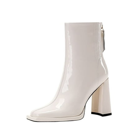 KmaiSchai Womens Winter Boot Autumn And Winter High Heel Short Boots Casual Square Head Thick Heel Leather Back Zipper Fashion Boots For Women Madden Leather Boots Black Flat Boots
KmaiSchai Womens Winter Boot Autumn And Winter High Heel Short Boots Casual Square Head Thick Heel Leather Back Zipper Fashion Boots For Women Madden Leather Boots Black Flat Boots