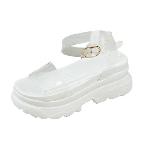 Mortilo Ladies Shoes Fashion Comfortable Platform Wedge Heel Transparent Buckle Breathable Sandals PU sandals for Women White
Mortilo Ladies Shoes Fashion Comfortable Platform Wedge Heel Transparent Buckle Breathable Sandals PU sandals for Women White