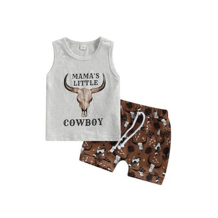 Lamuusaa Baby Boys Shorts Set Cowboy Hat/Bull Print Tank Top with Elastic Waist Shorts Summer Outfit
Lamuusaa Baby Boys Shorts Set Cowboy Hat/Bull Print Tank Top with Elastic Waist Shorts Summer Outfit