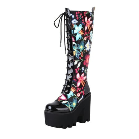 Boots Women s Shoes Breathable Chunky High Heels Retro Leather Lace-up Flower Thigh
Boots Women s Shoes Breathable Chunky High Heels Retro Leather Lace-up Flower Thigh