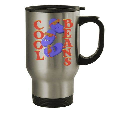 Cool Beans #359 - Funny Humor 14oz Silver Travel Mug