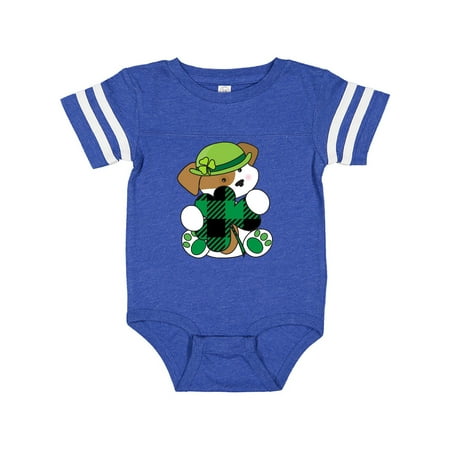 Inktastic St Patricks Day Irish Buffalo Plaid Puppy Gift Baby Boy or Baby Girl Bodysuit